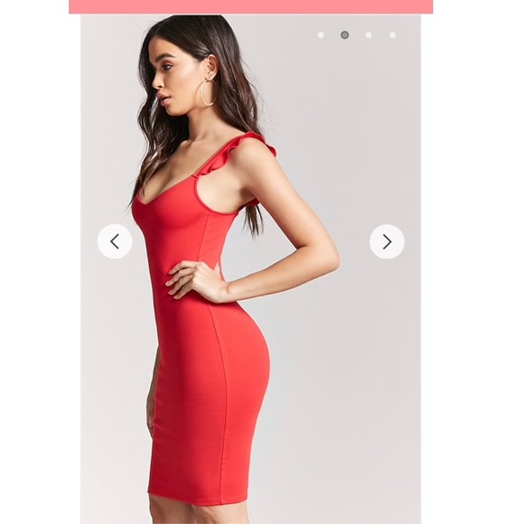 Forever21 Ruffle Red Dress - Picture 4 of 4